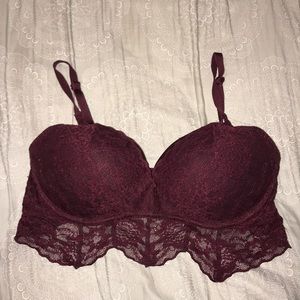 Lace maroon Victoria secret bra